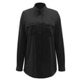 thumbnail image 5 of XIAONU Women Smooth Utility Blouse Roll Tab Sleeve Button Down Top Versatile Casual Office Wear Shirt, 5 of 5