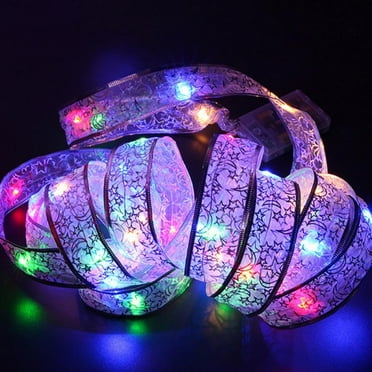 Save! 13ft 40LED Ribbon String Lights Battery Operated Fairy Lights for Christmas Tree Outdoor Waterproof Holiday Hanging Decor