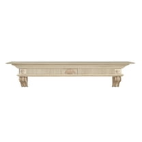 Pearl Mantels Devonshire Traditional Premium Wood Mantel Shelf, Unfinished, Paint And Stain Grade, 72"L & 9"D, Versatile Hanging Choices, With Or Without Corbels (Included)