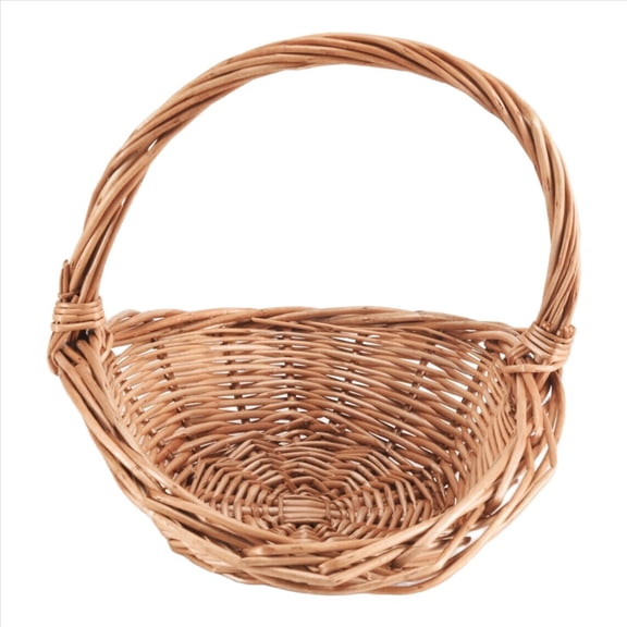 Wicker Basket with Handle, Wicker Shopping Basket, Gift Hamper Basket, Picnic Baskets, Kitchen Storage Basket- Small
