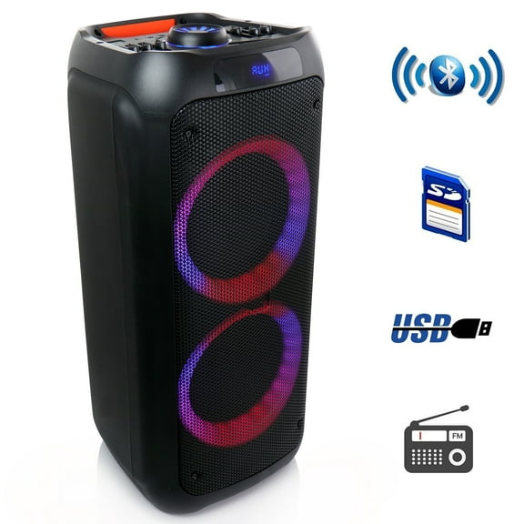 beFree Sound BFS-8810-RB Bluetooth 400 Watts Continous Power Portable Speakers Multicolor