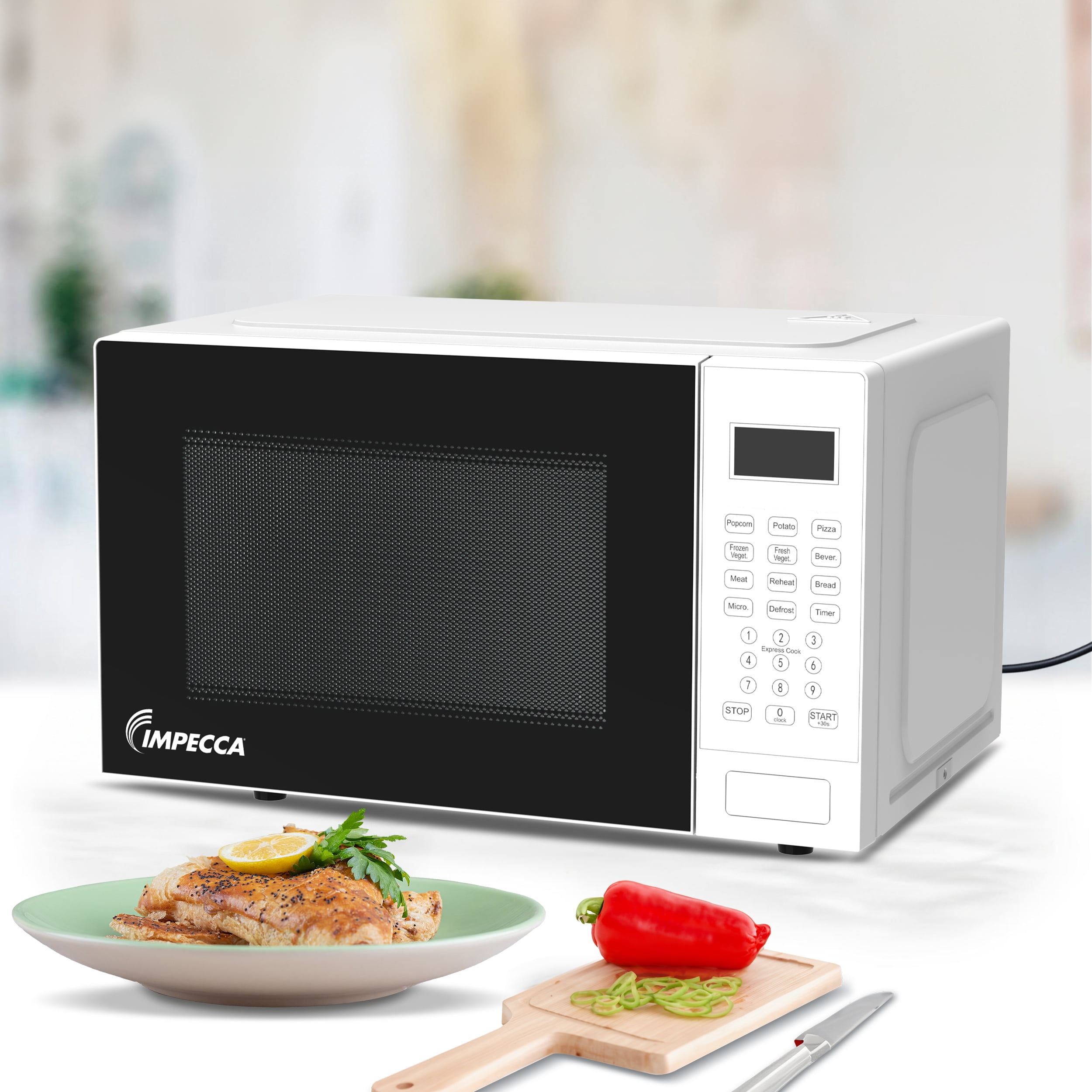 Impecca 0.9 cu ft Countertop Microwave Oven in Classic Black