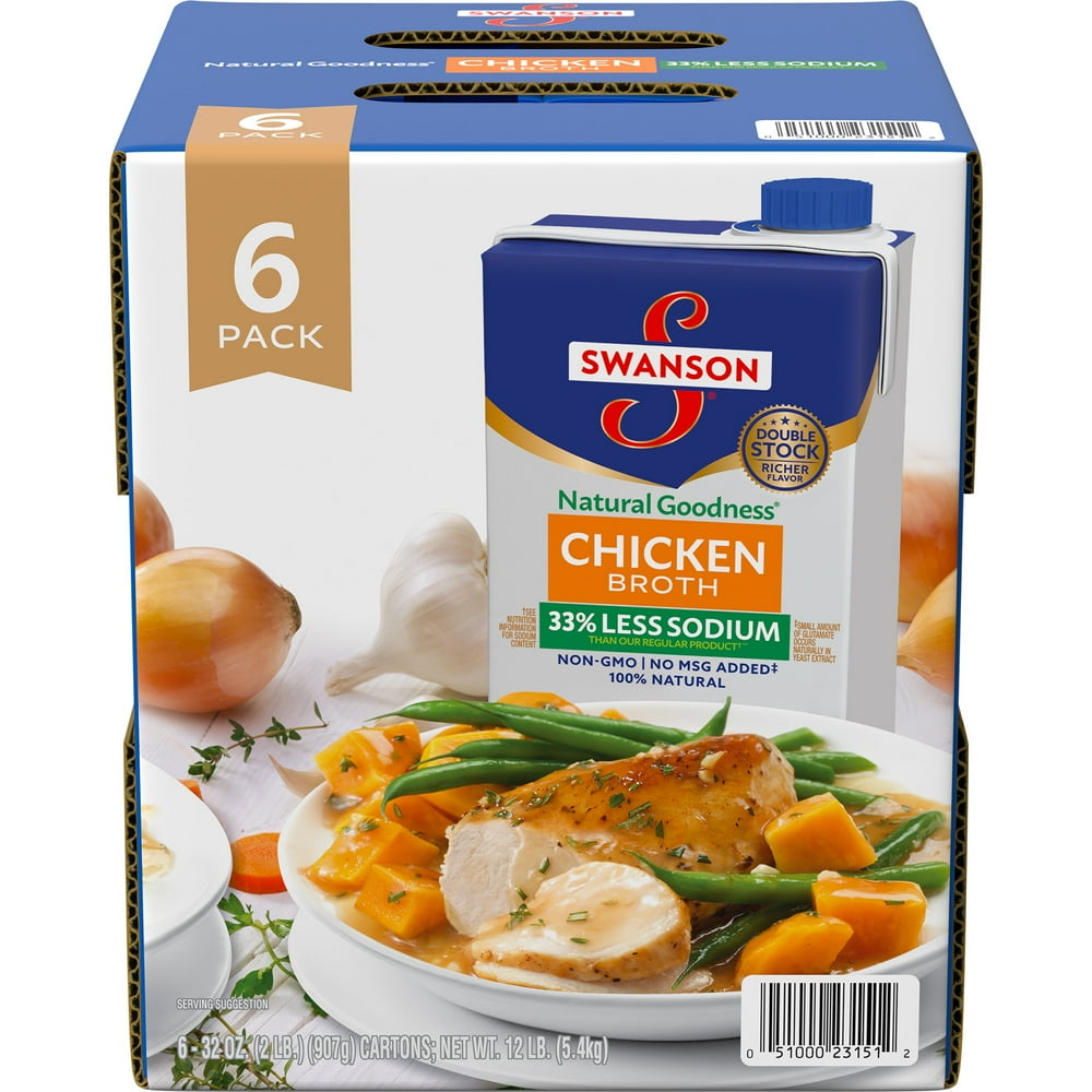 Swanson Natural Goodness Chicken Broth, 32 oz. Cartons (6 pack