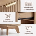 thumbnail image 3 of YDN Tall Nightstand Set of 2 - Modern Bedside Table with Fluted Design & Charging Station, Wooden Bedsides End Table with 2 Drawers and Storage Shelf for Bedroom, Living Room,Nature, 3 of 11