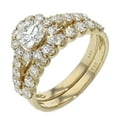 thumbnail image 3 of 14K Yellow Gold Diamond Ring Set Wedding Bridal Set 2.00ctw 3/4ct Center Halo Style, 3 of 3