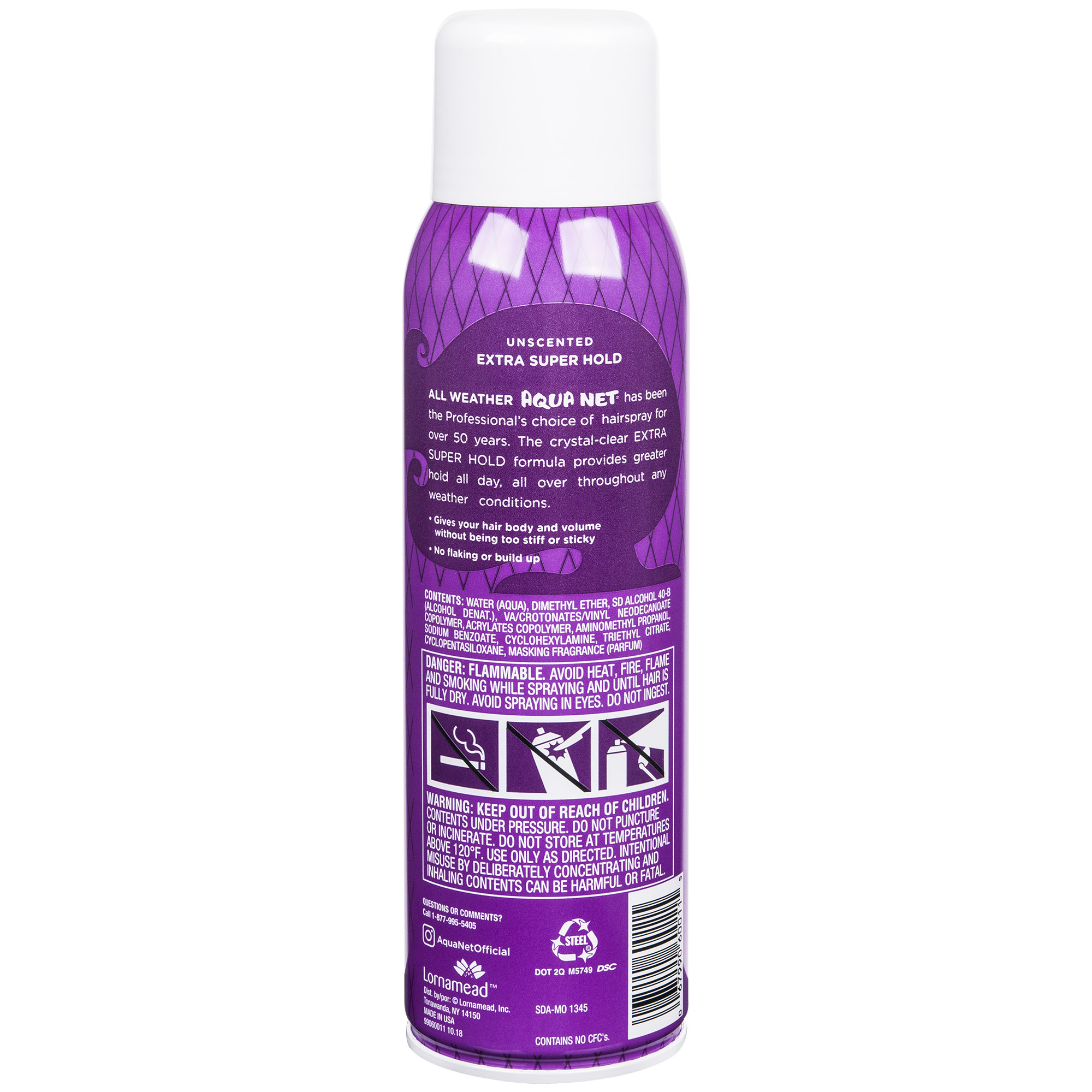 Aqua Net Hairspray, Extra Super Hold, Unscented, 11 oz Aerosol Can - image 2 of 8