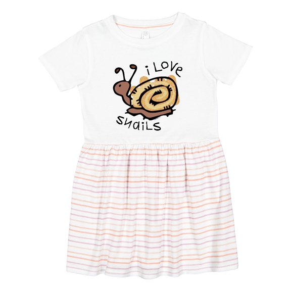 Inktastic I Love Snails Girls Toddler Dress