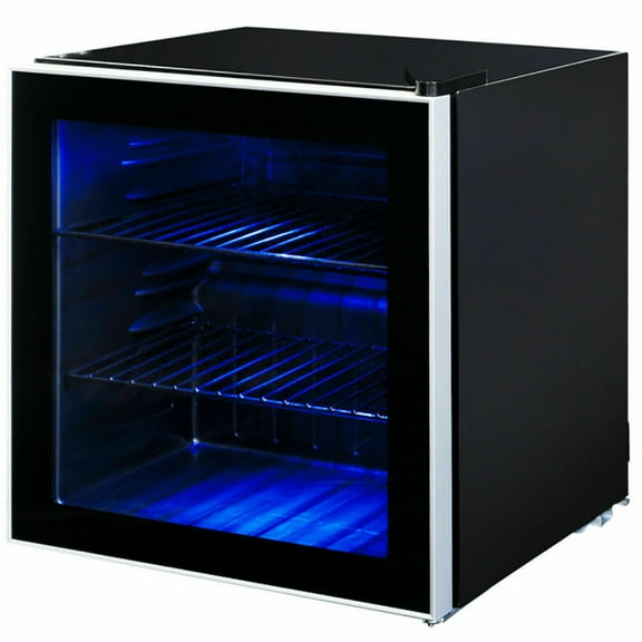Canddidliike 60 Can Beverage Mini Refrigerator with Glass Door, Fridge with Freezer, Fridge