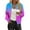 Sky Blue, variant on ZUKMRJPC Women's Bomber Jacket Full Zip Stand Collar Gradient Color Outwear Fall Fashion Lightweight Slim Fit Jacket with Pockets