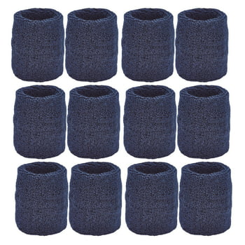 Unique Sports Athletic Performance Team Pack of 12 Wristbands (6 pair) - Navy