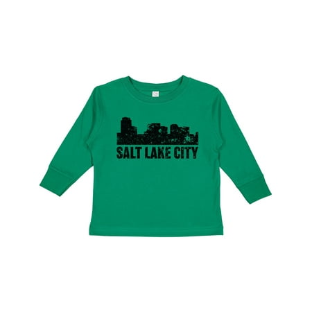 

Inktastic Salt Lake City Skyline Grunge Gift Toddler Boy or Toddler Girl Long Sleeve T-Shirt