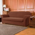 thumbnail image 3 of Subrtex Stretch 2-Piece Textured Grid Sofa Slipcover Jacquard Non Slip Couch Cover (Brick, XL Sofa), 3 of 7