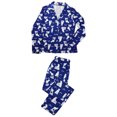 thumbnail image 2 of Ensemble de Pyjamas Familial 2 Pcs, Blouse à Manches Longues à Col Rond/revers à Imprimé Floral + Pantalon pour Adultes et Enfants, 2 of 6
