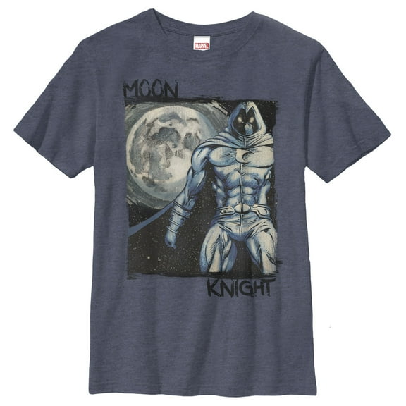 Boy's Marvel Moon Knight Star Night Graphic Tee Navy Blue Heather Large