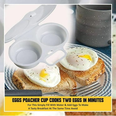 WEISIPU Microwave Egg Maker with 2 Cavity, Easy Breakfast Cookware Microwave Egg Poacher