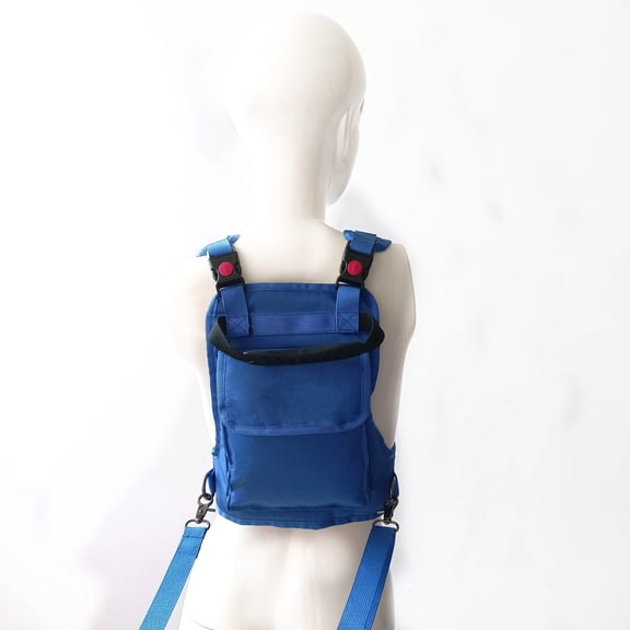 Kids Ski Training Harness with Backpack, Adjustable Strap & Lift Handle for Beginners Boy and Girl blue