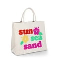thumbnail image 3 of No Boundaries Burlap Tote Bag, Sun, Sea, Surf Natural, Women’s, 3 of 5