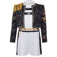 thumbnail image 5 of Halloween Stage Role Play Stage Cosplay Costume, Popular Singers Idol Dance Performance Suit, Includes Outerwear, Top and Pants, Fashion Role Play Costume Party, 120(5-6 Years), 5 of 9