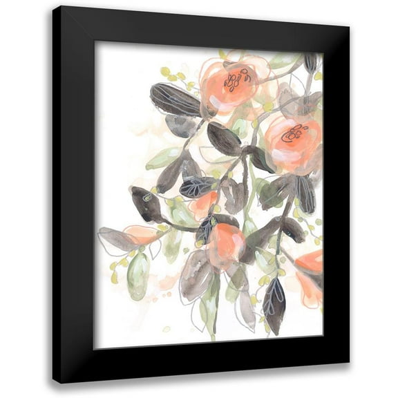 Vess, June Erica 12x14 Black Modern Framed Museum Art Print Titled - Sheer Blossoms I