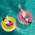 thumbnail image 2 of 2 Pack Inflatable Pool Tubes with handles, Yellow Pool Floaties for Adults, 39” Pink Swimming Floats for Teens, 2 of 7