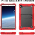 thumbnail image 4 of Golden Sheeps Compatible for Samsung Galaxy Tab A7 Lite 8.7" 2021 (SM-T220/T225) Impact Hybrid Drop Proof Armor Defender Full-Body Protection Case Convertible Built in Stand (RED), 4 of 5