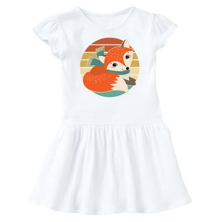 

Inktastic Woodland Fox Retro Sunset Gift Baby Girl Dress