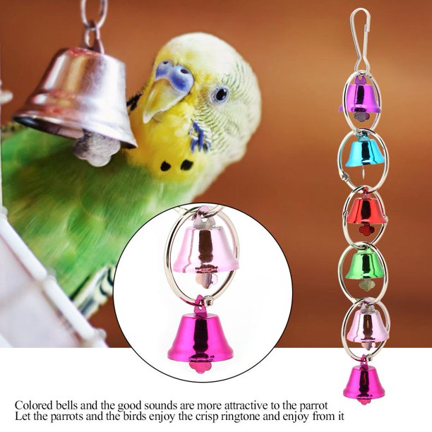 YLSHRF Hanging Toy Parrot Bells, Hanging Bells Toy,Parrot Toy Bird Toys