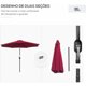 thumbnail image 4 of Sombrilla de Jardín Ø295x250 cm con Manivela Parasol Exterior con Mecanismo de Inclinación y Poste Desmontable de Metal para Terraza Piscina Patio esquí esquí Gafas de esquí, 4 of 5