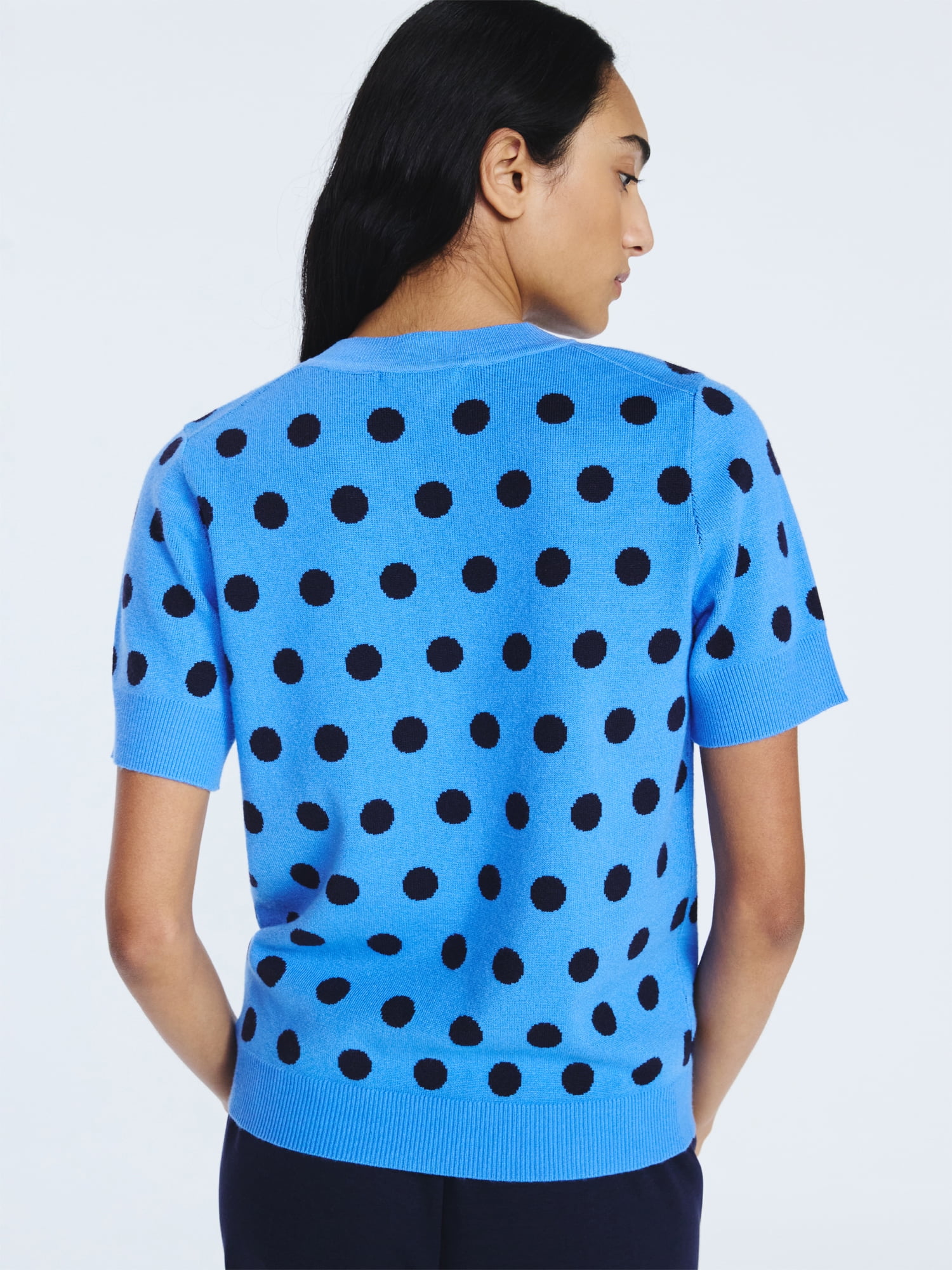Free Assembly Women's and Women's Plus Cozy Yarn Shrunken Sweater Tee with Short Sleeves, Solid & Print, Lightweight, Sizes XS-4X