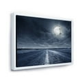 thumbnail image 3 of Designart 'Cloudy Full Moon Over Asphalt Road I' Nautical & Coastal Framed Canvas Wall Art Print, 3 of 5