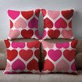 thumbnail image 5 of HUGNEO 14x14 Inch Pink Red Heart Geometric Pillow Cover, Minimalist Decorative Cushion Case for Sofa Bedroom, No Insert, 5 of 8