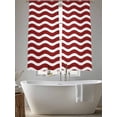 thumbnail image 6 of Red White Semi Sheer Curtains 63 Inch Length 2 Panels Set, Modern Abstract Waves Water Ripple Striped Sheer Kitchen Curtain Privacy Voile Window Curtain for Living Room Bedroom Rod Pocket Drapes, 6 of 7