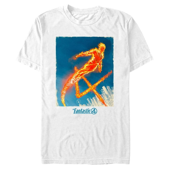 Mens The Fantastic Four: First Steps Human Torch Sky T Shirt