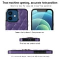 thumbnail image 5 of Dteck Case for iPhone 12 6.1-inch,Shockproof Leather Grid Case 360°Rotatable Ring Holder Kickstand Hybrid Rubber Cover,Purple, 5 of 8