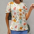 thumbnail image 6 of Floral Colorful Flower Women's T-Shirt Short Sleeve T Shirts Tops Tee Ladies Loose T, 6 of 6
