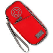 USA GEAR Asthma Inhaler Holder with Emergency Card, Belt Loop, Water Resistant Neoprene, Red