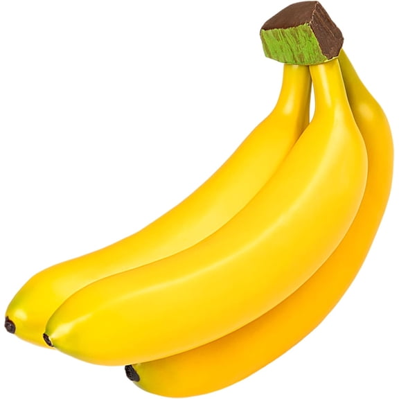 ABCISI 3 Heads Fake Banana, Artificial Plastic Bananas Bulk, Artificial Bananas Model Bunch, Simulation Fruit Bunch for Home Kitchen Photography Props Party Fruit Bowl