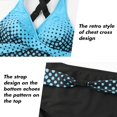 thumbnail image 4 of LAICAIW Womens Two Piece Swimsuits Wrap Front Bikini High Waisted Bottom Tummy Control Bathing Suits Vintage Print Swimwear, 4 of 7