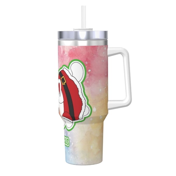 Aphmau 40 OZ Ice Bully Cup with Handle Straw, Double Wall Stainless Steel Tumbler Travel Coffee Cup with Lid, Insulation and Cooling Cup for Birthday Present