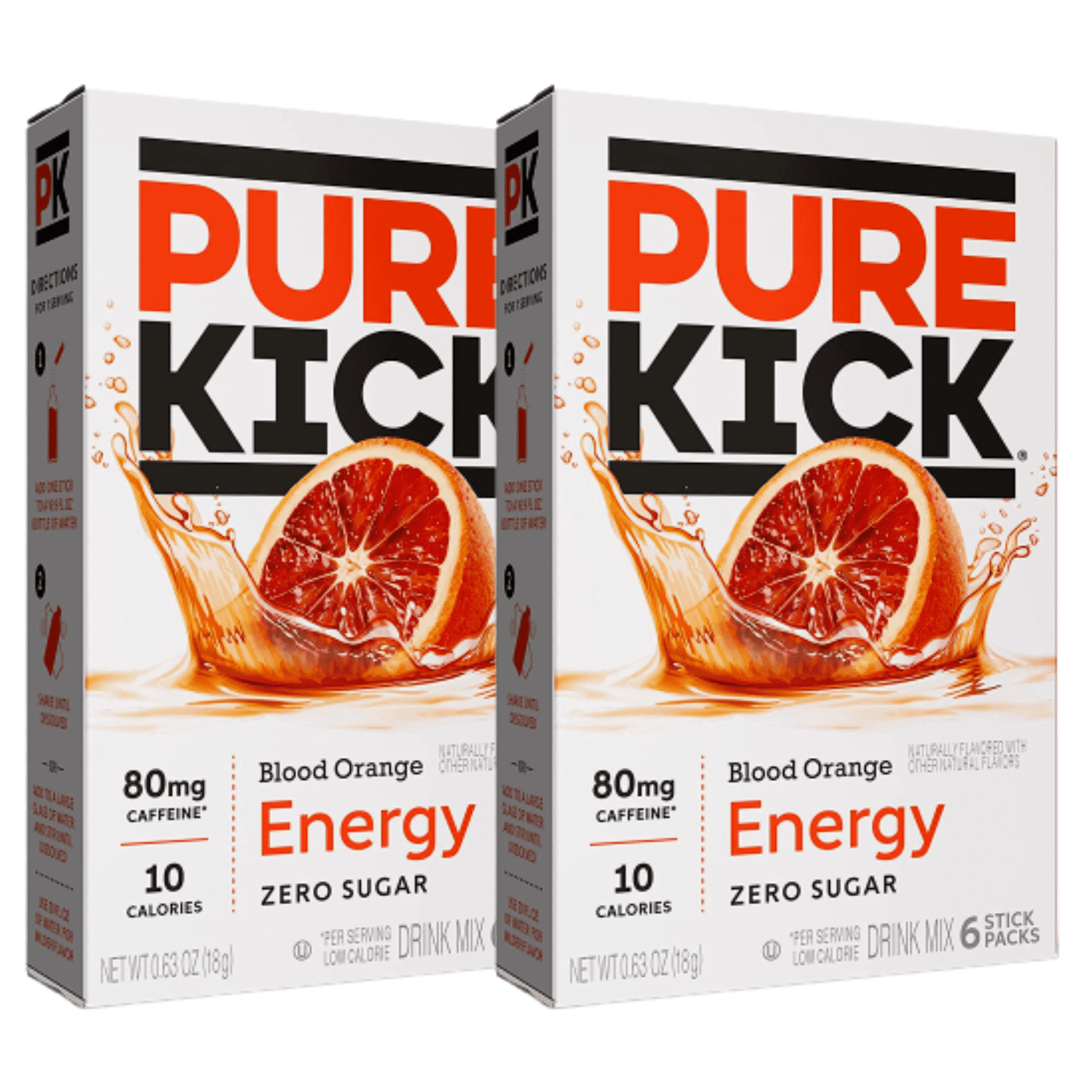 Pure Kick Blood Orange Singles To Go Energy Water Enhancer Drink Mix ...