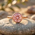 thumbnail image 5 of Rosec Jewels IGI Certified Lab Grown Pink Diamond Engagement Ring 1 Ct - Bezel Set Pink Diamond Ring - Fancy Pink Color and VS1 Clarity, 18K Rose Gold, US 6.50, 5 of 8