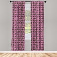 thumbnail image 4 of Ambesonne Garden Art Window Curtains, Roses and Gerbera, Each 28" W x 95" L, Pink Pale Green, 4 of 4