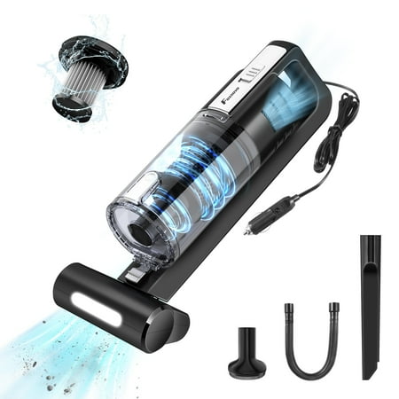 

Foxnovo Car Vacuum Cleaner Wet and Dry Strong Suction Handheld Dust Collector (Black and Silver)