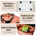 thumbnail image 3 of Wdmiya Reusable Foldable Rolling Grocery Bag with Wheels, Insulated Reusable Shopping Tote Bag, Multi‑Purpose Foldable Utility Trolley, Suit for Groceries, Camping, Picnic, E‑Bike, Storage， Pink, 3 of 8