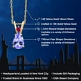 thumbnail image 2 of Gem Stone King 14K Yellow Gold Blue Tanzanite and Red Created Ruby Pendant Necklace for Women | 0.68 Cttw | Gemstone December Birthstone | Pear Shape 7X5MM | With 18 inch Chain, 2 of 6