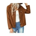 thumbnail image 2 of SAYOO Chaqueta de manga larga para mujer, abrigo ajustado con cuello vuelto y botones de color liso, prendas de vestir exteriores informales de estilo callejero simple SAYOO  S M L XL, 2 of 8