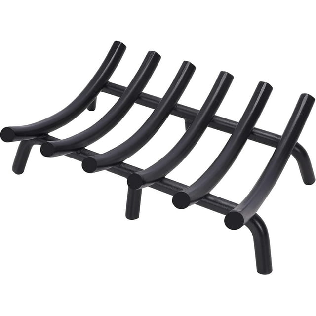 Grille de Cheminée Ronde en Acier Solide /Bar Robuste en Fonte Forgée pour Intérieur Extérieur Support de Poêle à Bois Accessoires de Cheminée de Camping
