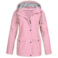 thumbnail image 1 of HTNBO Hooded Solid Color Rain Coats for Women Outdoor Windproof Plus Size Rain Jackets, 1 of 4