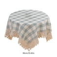 thumbnail image 3 of PONPRNGY Plaid Tablecloth, Square Tassel Checkered Table Cloth 35"x35", Cotton Linen Table Cover for Kitchen Dining Restaurant Farmhouse, 3 of 6