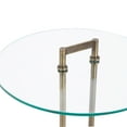 thumbnail image 6 of Kate and Laurel Cerullo Modern Round Glass Side Table with Marble Base, 18 x 18 x 24, Antique Brass and White Marble, Glam Circle End Table for Use as Indoor Plant Stand or Bedroom Nightstand, 6 of 8